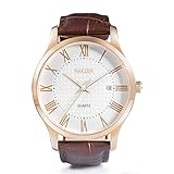 Nakzen marke luxus coole männer quarzuhr gentleman retro leder wasserdichte uhren saphir bewegung männliche kleid armbanduhr