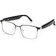 Smart Bluetooth Glasses, Blue Light Glasses for Women Men, Remote Shooting, Open Ear Sound Mic & Speakers, Magnetic Charging, Color-Changing Polarized Sunglasses Lenses, Voice Assistant（GS06S-2)