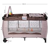 KIDUKU® Kinderreisebett Kinderbett Säuglingsbett Babybett Klappbett Reisebett für Kinder Zweitbett, mit zweiter Ebene für Kleinkinder/Säuglinge, 6 verschiedene Farben, kompakt, höhenverstellbar - 2