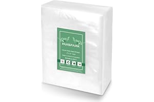 HUISPARK Sacchi sottovuoto alimenti,Borse stoccaggio cibo 10 × 15 cm,Sacchetti sicuri del sigillatore del pasto di BPA FREE del grado commerciale,Borse design pre-tagliato Sous Vide (100 pezzi)