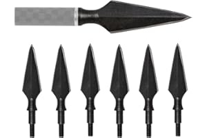 huntingdoor 12pcs Punte di Freccia, Punti di Caccia, cacciavite Tradizionale a Testa Arrotondata a Freccia, Punte mentali (Nero)