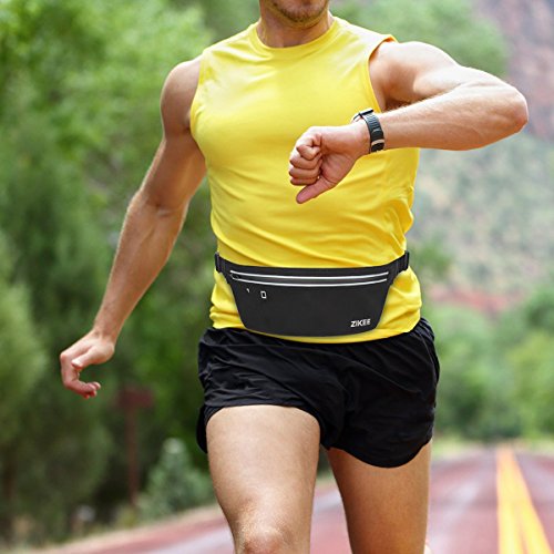 Zikee Running Belts / Laufgürtel / Gürteltasche / Sport Gürtel Tasche – Fit for Apple iPhone 4, 4S, 5, 5S, 5C, 6, 6 plus, Samsung Galaxy and Most Smartphones – Laufgurtel trinkflasche/Laufgurtel joggen/Laufgurtel mit trinkflasche/Bauchtasche eastpak/Hüfttasche/Fitness gürtel/Elastische Bauchtasche/Fitness Gürtel/Outdoor Trekking Gürtel/Handygürtel - 7