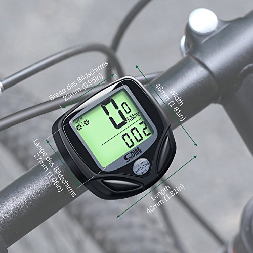 GHB Fahrradcomputer Drahtloser Speedometer Wasserdichter Kilometerzähler mit LCD Display Multifunktional (Schwarz) - 9