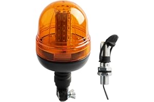 Hooma 60LED Luz Rotativo Tractor Led 12V 24V Emergencia para Tractor, Montacargas, Camiones y Quitanieves | Con Soporte de Montaje (Soporte en forma de I)