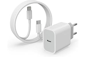 AXHPEIC Cargador Carga Rapida USB C for iPhone, 20W USBC Enchufe con 1M Cable para iPhone 14/14 Pro/14 Pro Max/14 Plus/13/12/11/SE/iPad, Tipo C Adaptador Rapido Cabezal Enchufe