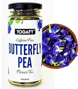 YOGAFY Organic Butterfly Pea Flower Tea | Helps in Skin Repair | 30 Gram - 75 Cups |