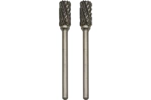 JEZIORO 2 Pcs Die Grinder Bits Carbide, Tungsten High Speed Double Rotary Deburring File Drill Carving Sanding Working Tools Set for Metal Steel Wood Plastic Polishing Grinding Engraving Accessories