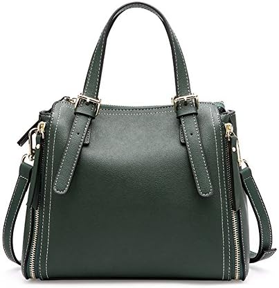 MuLier Women's Designer Handbags Zipper Satchel Bags Top Handle Handbag Purse Shoulder Bag (Dark-green)