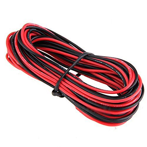 2 x 3 M 24 Gauge AWG Silikon Gummi Drahtseil Draht Kabel flexibel rot schwarz - 3