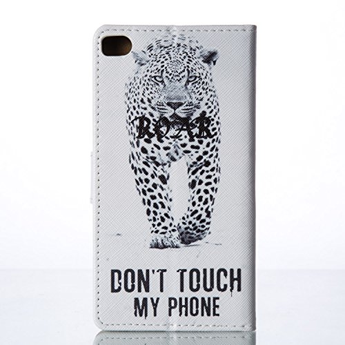 SKYXD Huawei P8 Hülle Leder Leopard Muster Folio Klappbar Handy Tasche Schutzhülle [Magnet / Brieftasche Kartenfach / Standfunktion] Klapphülle mit [Handyanhänger + Eingabestift] Zubehör Set für Huawei P8 Case Bookstyle Flip Leather Cover With [Stylus and Dust Plug] - 3