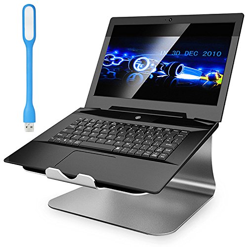 First2savvv JS-YTBJB-11D03 Aluminium Cooling Laptop Stand Ständer, geeignet für Apple Macbook Pro Air , alle Notebooks, Tablets, eBook-Reader und Bücher *3 Jahre Garantie* mit USB-Lampe