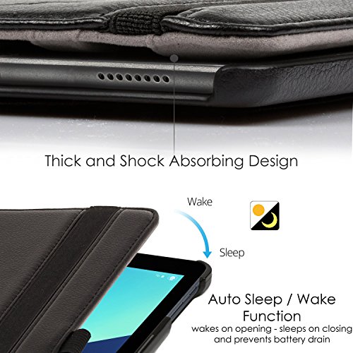 Forefront Cases® Samsung Galaxy Tab S3 9.7 SM-T820 Leder Hülle Schutzhülle Tasche Smart Case Cover Stand – Rundum-Geräteschutz und intelligente Auto Schlaf / Wach Funktion inkl. Eingabestift und Displayschutz - 6