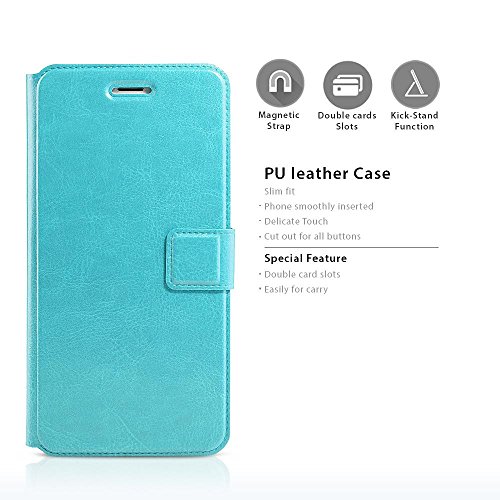 iPhone 6 Flip Case, iPhone 6s Flip Case, TheBlingZÂ® PU Leather Slim Flip Wallet Case Cover for iPhone 6 6s - Blue
