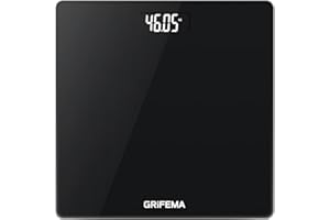 GRIFEMA GA2001-1, Balance Pese Personne Numérique, Affichage Clair, Haute Précision, Capacité de Pesée Maximale de 150 kg/330 lbs, Noir