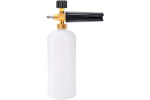 Fasmov 1/4" Adjustable Foam Lance 1L Bottle Snow Foam Nozzle Injector Soap Foamer for Pressure Car Washer