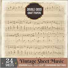 Vintage Sheet Music Scrapbook Paper Double-sided for Scrapbooking Craft ...