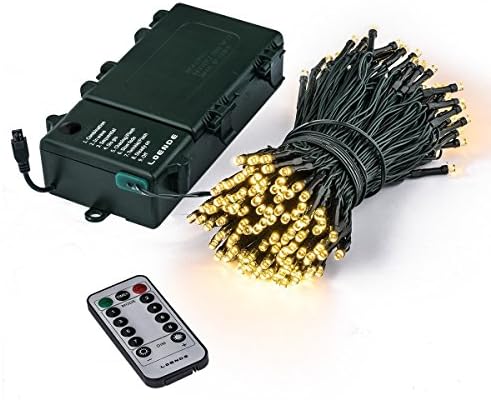 (Remote &amp; Timer) Dimmable Indoor String Lights, Loende 3D Battery Operated Christmas Decorative String Lights for Holiday Party Wedding(Warm White, 22m 200 LEDs, 8 Mode, Waterproof, Remote Control)
