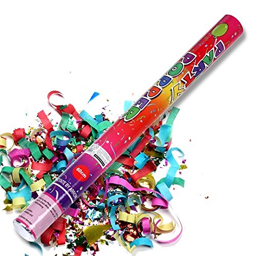 S/O 12er Pack Konfetti Shooter Bunt 60cm Konfetti Popper Kanone Kanonen 60 cm - 4