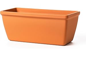 FRANCACOR Maceta Barro Terracota Natural Alargada - Jardinera Barro Rectangular nº 54-54 x 22 x 19 cms