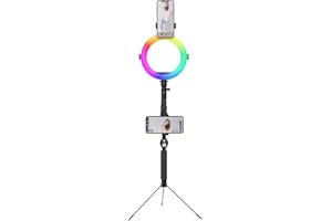 VITANO 8'' Ring Light with RGB Dimmable Lighting, Adjustable Gooseneck Phone Holder & Expanding Floor Tripod Stand for Live Streaming, Tiktok & YouTube Video Recording