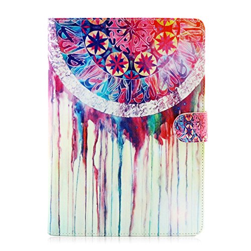 iPad Air Hülle, Deenor Painted Campanula Pattern PU Leder Abdeckung Stand Flip Schutzhülle Hülle für Apple iPad Air iPad 5. (Painted Campanula) - 2