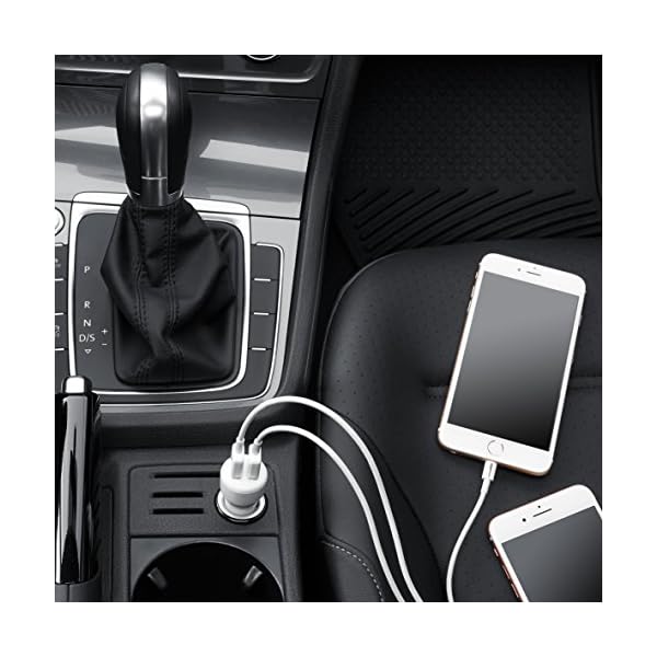 AmazonBasics - Cargador de coche, de 4,8 A / 24 W, 2 puertos USB, para dispositivos Apple y Android, Negro - Imagen 4