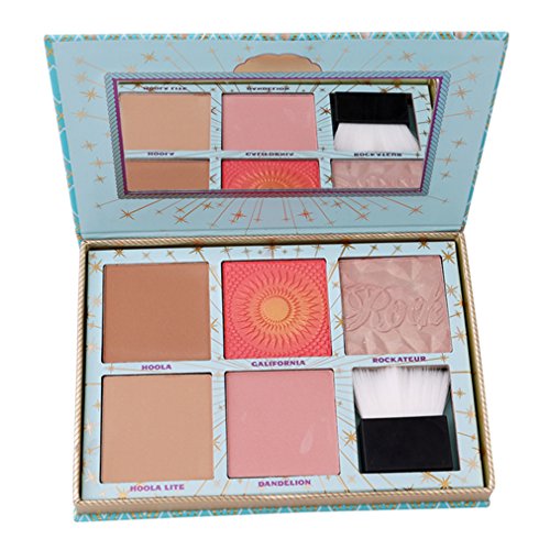 Stayeal Highlighter Palette Kosmetik Palette 5 Farben Rouge Schminkpalette mit Pulver Pinsel