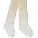 Baby Girls Super Soft Cotton Rich Plain Everyday Comfort Tights (0-6 Months, Cream)