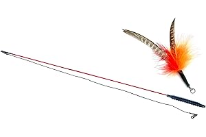 PURRS CAT TOYS PurrSuit Feather Spinning Cat Toy LONG Safer Clip UK made 100cm Wand