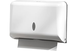 ‎NICEME NICEME papierhandtuchspender,papierhandtücher Spender ohne Bohren,Wandmontierter Tissue Boxspender FüR Multifold PapierhandtüCher Klopapier Aufbewahrung AbschließBar Bis 200 Blatt -Weiß