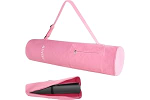 Uppgradera yogamatta väska med ficka, träning yogamatta med justerbar rem, multifunktionell förvaringsväska