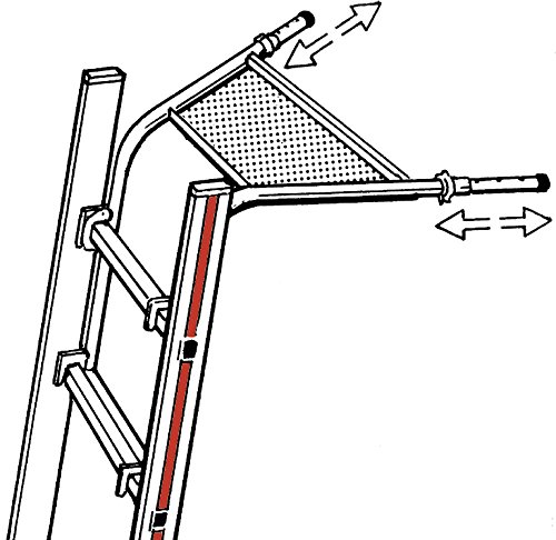 HYMER Wandabstandshalter teleskopierbar für Sprossenleitern mit Sprossenmaß 30 x 30 mm, 0051248 - 3