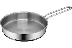 WMF Mini stekpanna liten 18 cm, Cromargan polerat rostfritt stål, obelagd, induktion, stapelbar, perfekt för små portioner eller singelhushåll