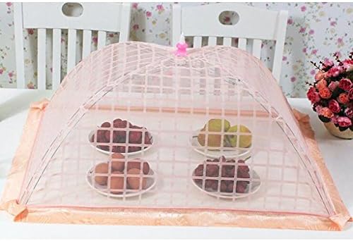 Wgwioo Rectangular Retro Printing Household Pop-up Mesh Screen Food Cover Easy Fold Up Storage Fruit Snacks Table Protector , 2