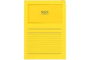 ELCO Ordo"Classico" - Subcarpetas de papel con ventana - Amarillo brillante - caja de 100