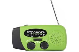 CONBLOM Outdoor Solar Radio, Kurbelradio Outdoor Radio mit 1200mAh Batterie, mit AM/FM Wetter Radio, mit mit LED Taschenlampe/SOS Alarm, Notfall Klein Radio für Outdoor Camping Grün