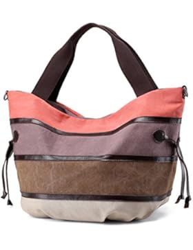 Damen handtasche Umhängetasche TEAMEN Canvas Tasche Shopper Schultertasche Henkeltasche für Einkaufen Reisen Arbeit...