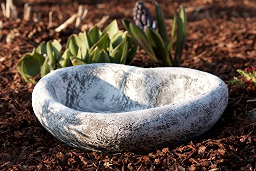 Pflanzschale Vogeltränke Herz, Garten Deko Grabschmuck,massiver Steinguss, frostfest bis -30°C - 2