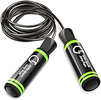 Gritin Skipping Rope, Speed Jump Rope Soft Memory Foam Handle Tangle-free Adjustable Rope & Rapid Ball Bearings Fitness...