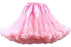 Homipooty Women's Elastic Waist Tulle Petticoat Tutu Party Multi-Layer Puffy Cosplay Skirt Underskirt, Length 40cm, Waist 56-100cm