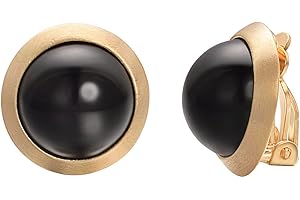 Vissen Grosse Perles Boucle d'oreille Clips Femme oreilles non percées Plaqué or Strass Chic Bijoux Accessoires ideal Cadeau