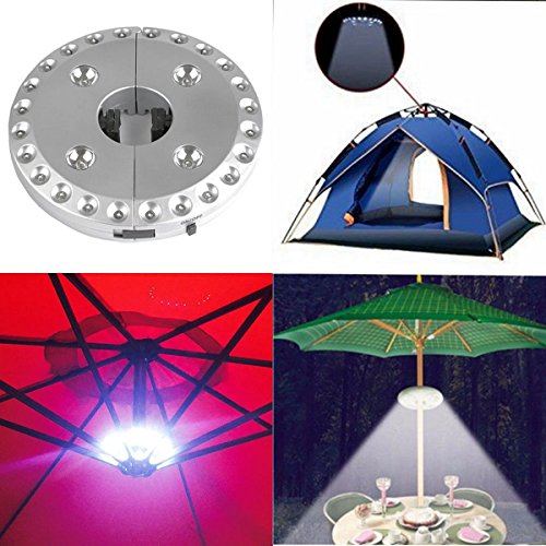 KINGSO LED-Schirmleuchte 28 LEDs 3 Modi Sonnenschirm Lampe Schirmlicht Zelt Licht Campingleuchte Nachtlicht 4 AA Batteriebetrieben für Camping Garten Outdoor - 6