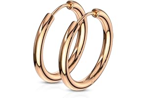 viva-adorno 1 Paar Klappcreolen Hoop Ohrringe Edelstahl Creolen ER96