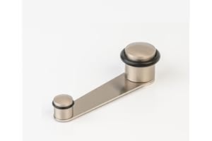 AZERODESIGN tope puerta giratorio/protector puertas retenedor giratorio para puertas de hasta 50mm con tornillos/desmontable para fácil montaje, atornillado al suelo con tornillo y taco expandible (NIQUEL SAT)