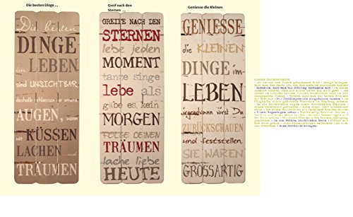 Holzschild Holzbild Wandbild "Poesie" & Postkarte "Glücksmomente" - Set ~
