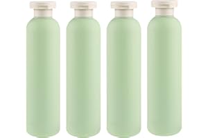 ChAusa 4 Pezzi Bottiglie Vuoto da Viaggio con Tappo, 260ml Bottiglie da Viaggio a Prova di Perdite, Flaconi Viaggio Ricaricabili, Portatili Flaconi da Viaggio per Shampoo, Crema, Lozione (Verde)