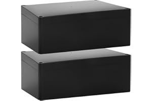 YAYODS 2 cajas de derivación negras – 200 x 120 x 75 mm carcasa electrónica – caja de derivación para superficie – caja de conexiones impermeable IP65 – Caja de distribución de plástico ABS para