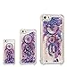 Produktbild iPhone 5 5S 5G / iPhone SE Hülle, Carols iPhone 5 5S 5G / iPhone SE Glitzer Hülle,iPhone 5 5S 5G / iPhone SE Flüssig Hülle, iPhone 5 5S 5G / iPhone SE Treibsand Hülle,3D Creative Spiegel Hülle Case Mode Bunten Transparente Kristallklaren Sparkly Silikon TPU Weich Back Handy Cover Schwimmenden Liquid Quicksand Bling Glitzer Fließen Flüssig Flüssigkeit Handyhülle Tasche Crystal Case Schutzhülle Etui Bumper für iPhone 5 5S 5G / iPhone SE - Lila Windspiele