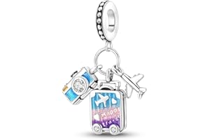 Hapour Ciondoli in Argento Sterling 925 per Bracciali Collane, Carino Moda Amore Cuore Ciondola Ciondoli Perline Regalo per Le Donne Lei