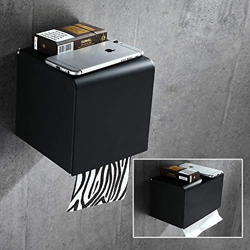 Preisvergleich Produktbild Raum Aluminium Schwarz Papierrollenhalter Papierhalter Bad Matt Schwarz Toilettenpapierhalter Europäischen Tissue Box